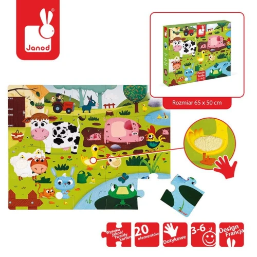 Zabawki Puzzle Sensoryczne 20 Elementów Farma Aelia Duty Free