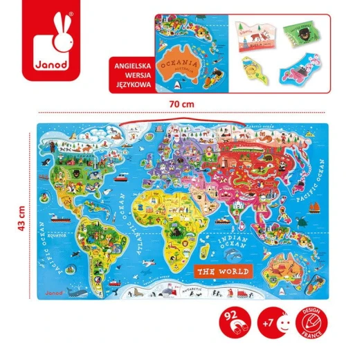 Zabawki Puzzle Magnetyczne Mapa Świata Aelia Duty Free