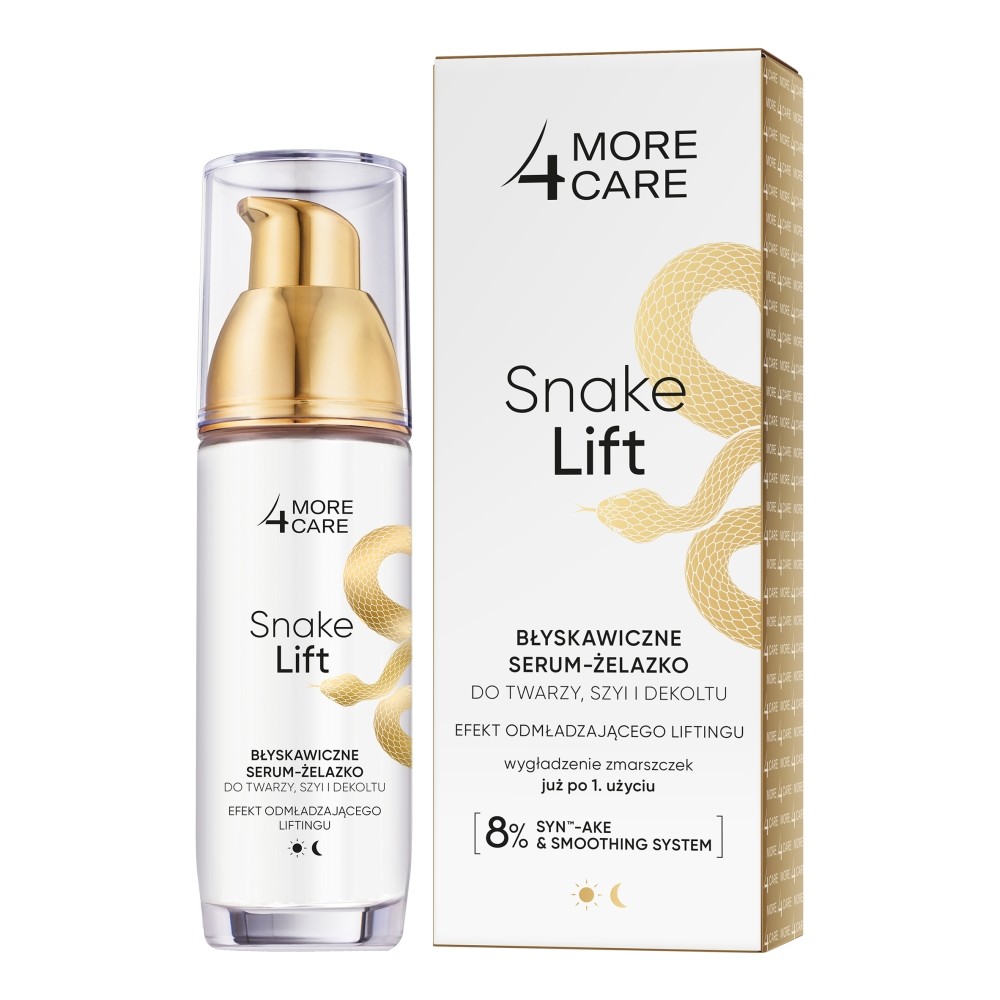 More4Care Błyskawiczne serum-żelazko do twarzy szyi i dekoltu — Składniki i ocena