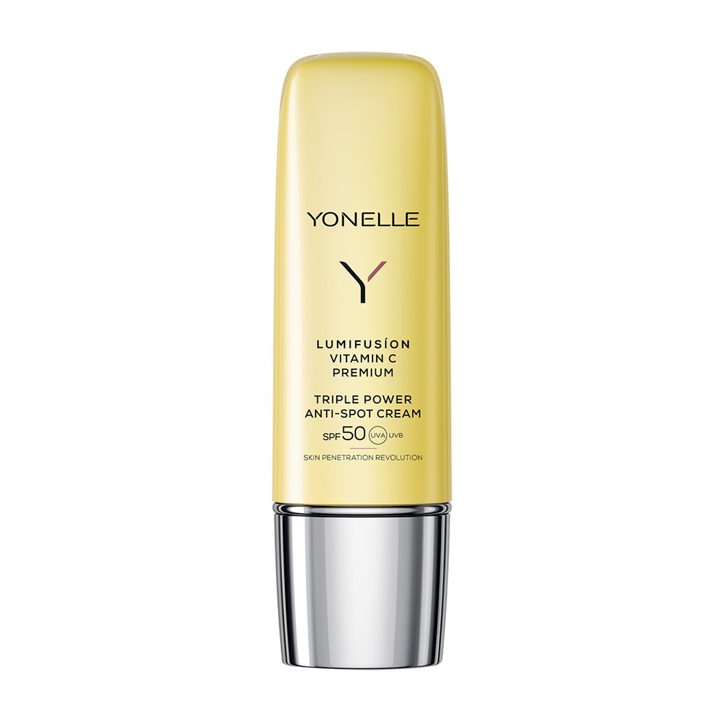 Yonelle LUMIFUSÍON Potrójnie Aktywny Krem SPF50 Przeciw Przebarwieniom Z Witaminą C Premium Krem na dzień 50 ml