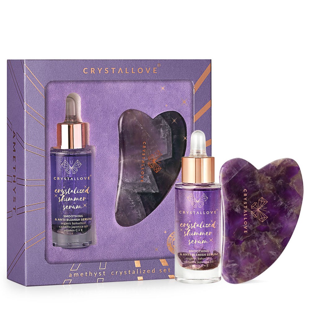 Crystallove Amethyst crystalized set – serum do twarzy z ametystem i płytka do masażu gua sha — Inhaltsstoffe und Bewertung