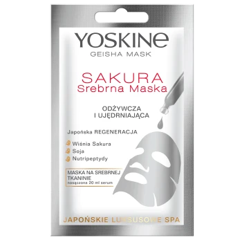 Maseczki w płachcie Geisha Mask maska na srebrnej tkaninie sakura 