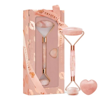 Zestaw do pielęgnacji twarzy dla niej Crystallove Masażer Do Twarzy Z Kwarcu Różowego Selflove 