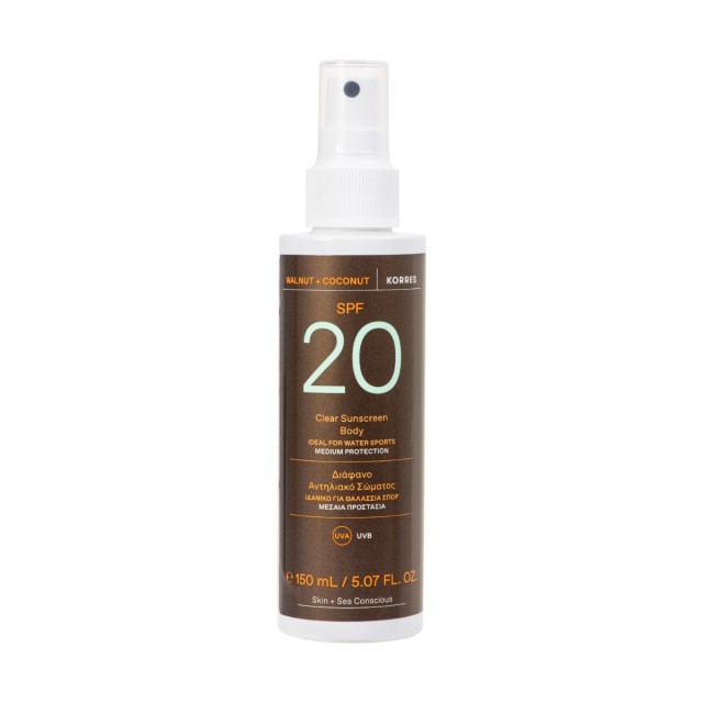 Krem do opalania Walnut & Coconut Body Clear Sunscreen Spray Transparentny spray ochronny do ciała 150 ml