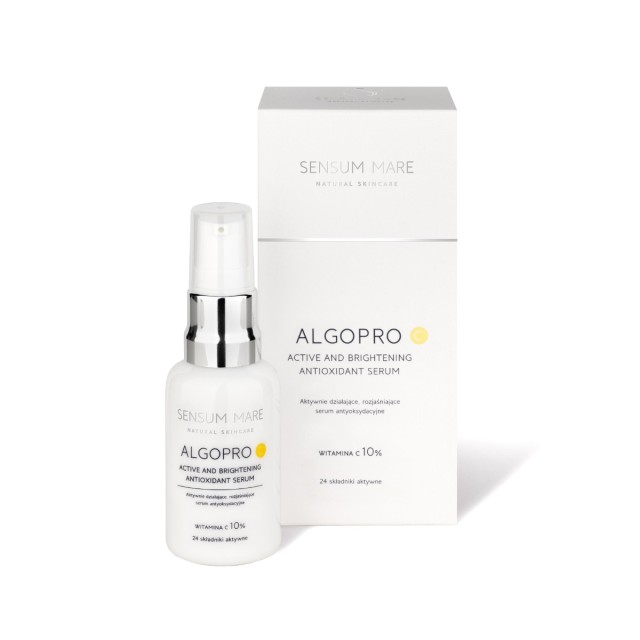 Serum do twarzy ALGOPRO C Aktywnie działające, rozjaśniające serum antyoksydacyjne z witaminą C 10% - 24 składniki aktywne 30 ml