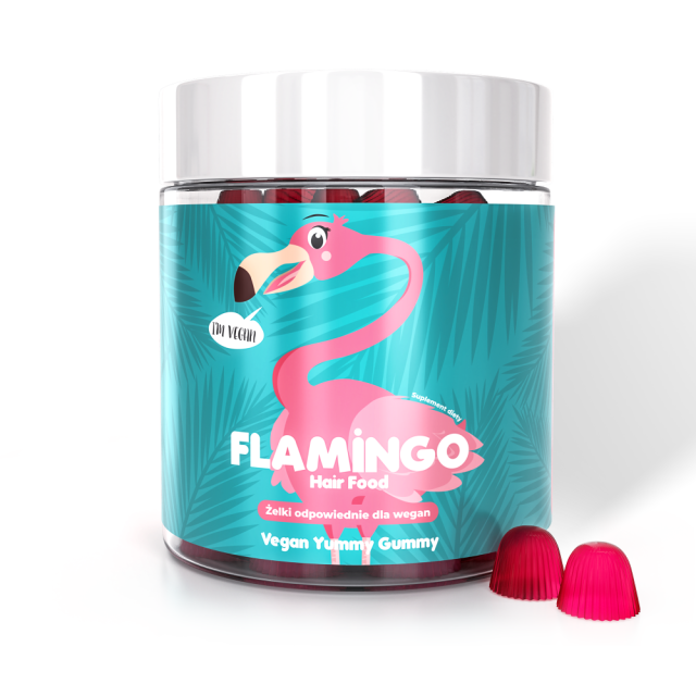 Suplement Flamingo Hair Food Vegan Yummy Gummy 