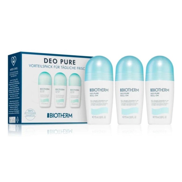 Dezodorant Deo Pure Roll-On Trio Set 225 ml