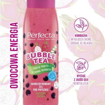 Żele i pianki pod prysznic Bubble Tea Exotic Fruits + Czarna Herbata 400 ml