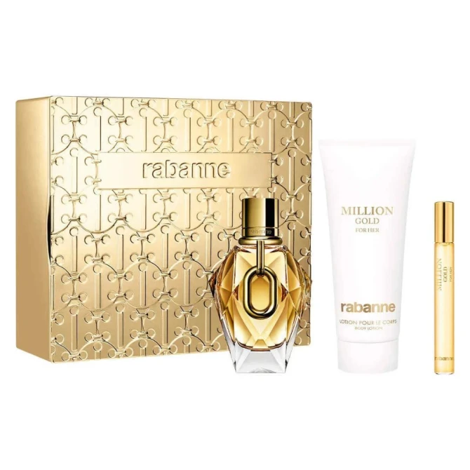 paco rabanne million gold for her woda perfumowana 90 ml   zestaw