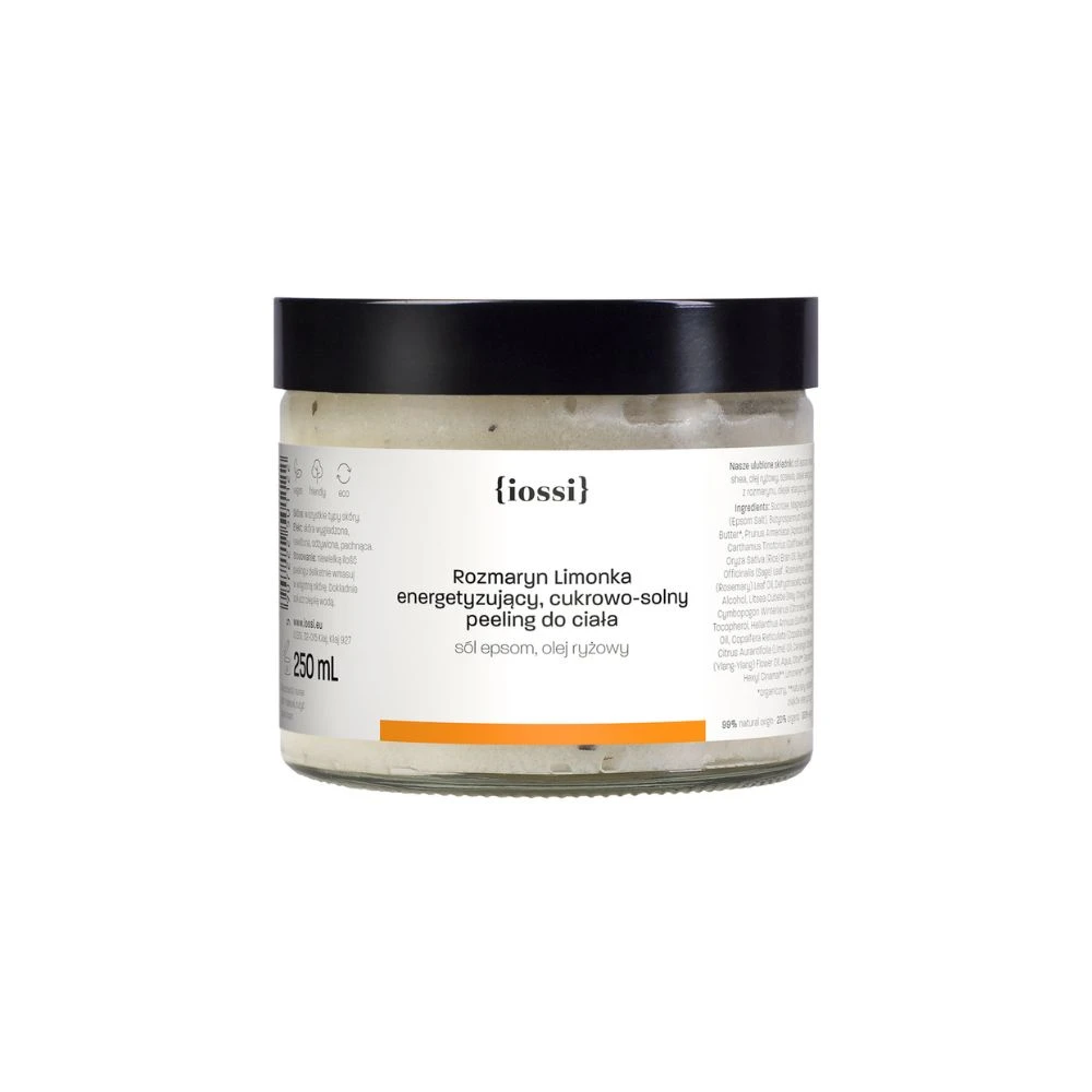 Iossi Rozmaryn Limonka. Odświeżający cukrowy peeling do ciała z olejem ryżowym 250ml
