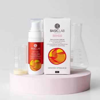 Serum do twarzy COSMETOLOGY Emulsyjne serum 1% retinol, 5% wit C, koenzym Q10 i 2% wąkrotki azjatyckiej 30 ml