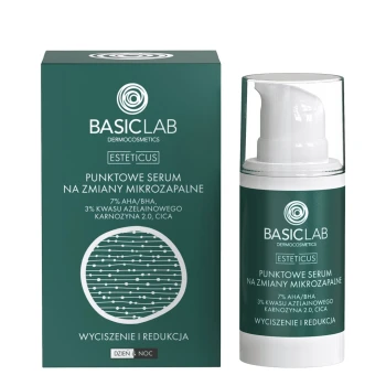 Serum do twarzy Punktowe serum na zmiany mikrozapalne z 7% AHA/BHA, 3% kwasu azelainowego i laktoferyną 15 ml