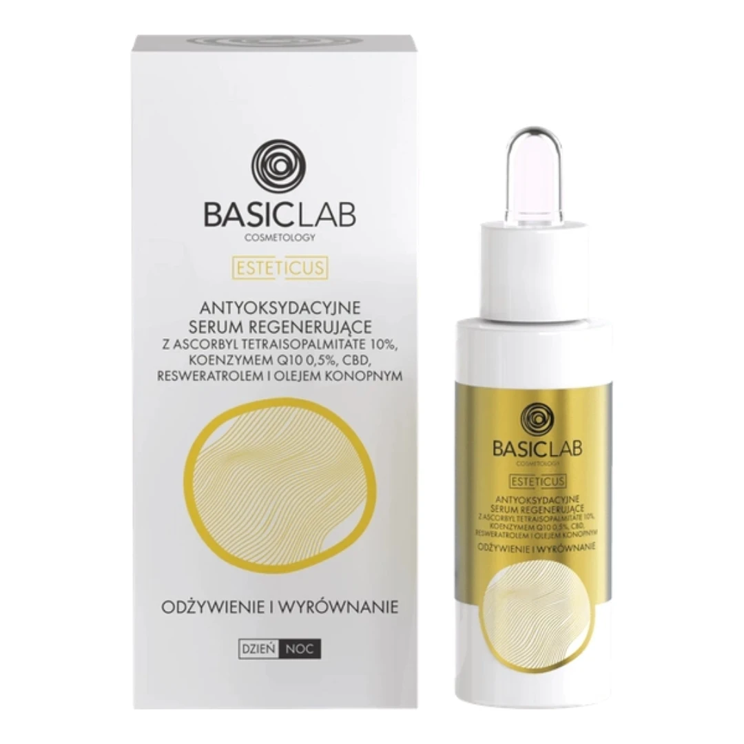 BasicLab COSMETOLOGY Antyoksydacyjne serum regenerujące 10% tetraisopalmitate, 0,5% koenzym Q10