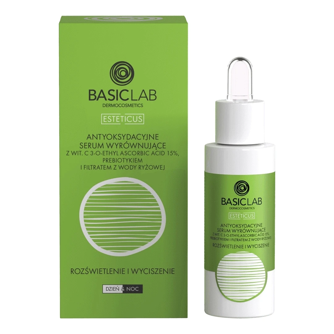 BasicLab Antyoksydacyjne serum wyrównujące 15% wit C, prebiotyk — Inhaltsstoffe und Bewertung