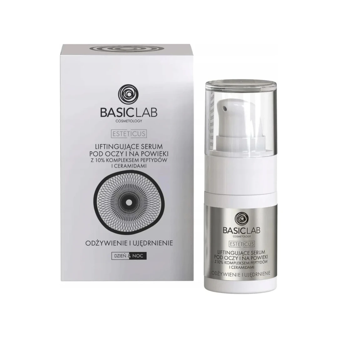 BasicLab Liftingujące serum pod oczy i na powieki 10% kompleks peptydów i ceramidy — Inhaltsstoffe i ocena