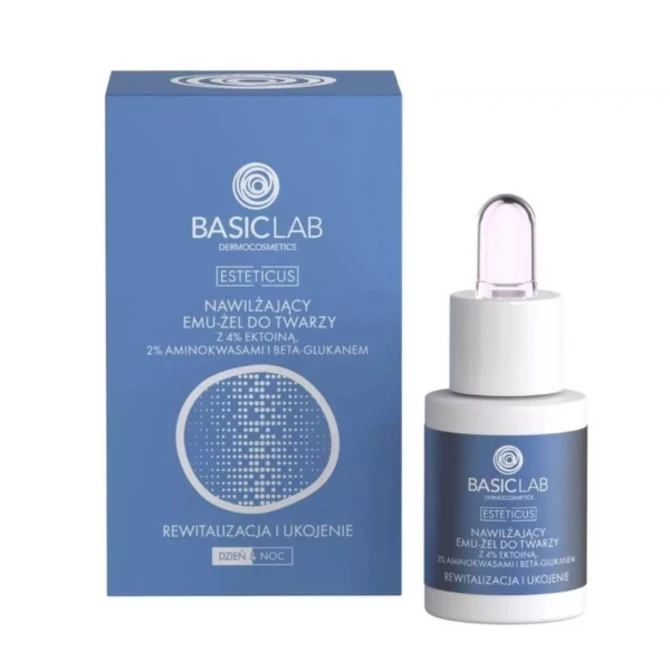 Serum do twarzy Nawilżający emu-żel 4% ektoiny, aminokwasy i beta-glukan 15 ml