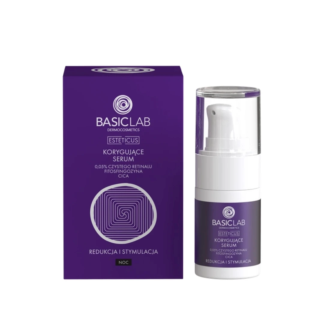 BasicLab Korygujące serum 0,05% czystego retinalu, fitosfingozyna, CICA — Inhaltsstoffe i ocena