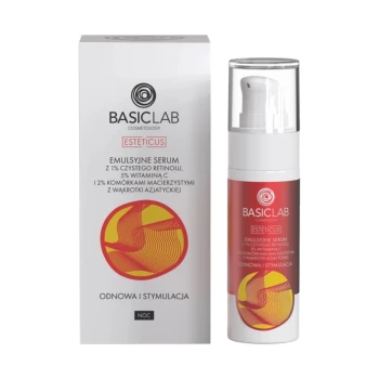 Serum do twarzy COSMETOLOGY Emulsyjne serum 1% retinol, 5% wit C, koenzym Q10 i 2% wąkrotki azjatyckiej 30 ml