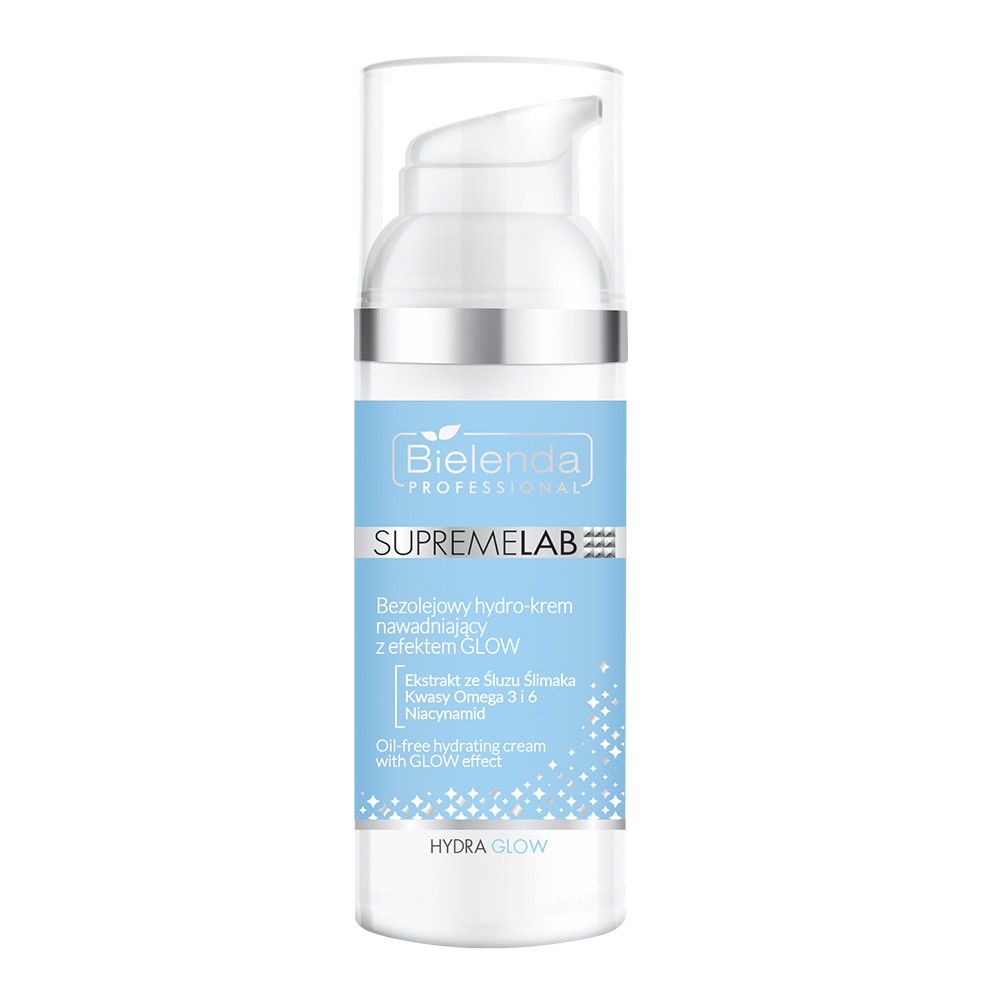 Bielenda SUPREMELAB HYDRA GLOW Bezolejowy hydro-krem nawadniający z efektem GLOW — Inhaltsstoffe i ocena