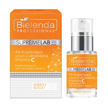 Serum do twarzy SUPREMELAB Energy Boost 4% Rozjaśniające serum z ultrastabilną Witaminą C 15 ml