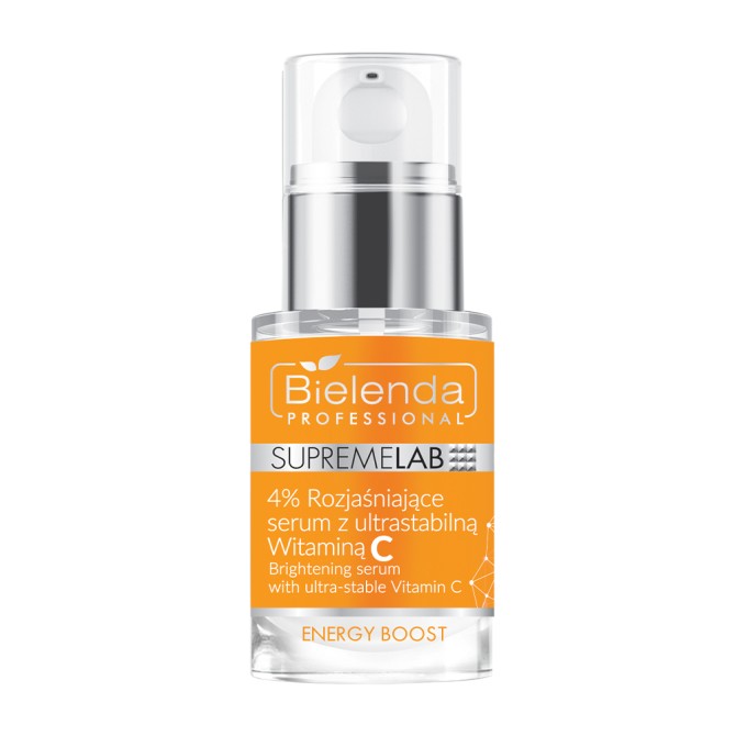 Serum do twarzy SUPREMELAB Energy Boost 4% Rozjaśniające serum z ultrastabilną Witaminą C 15 ml