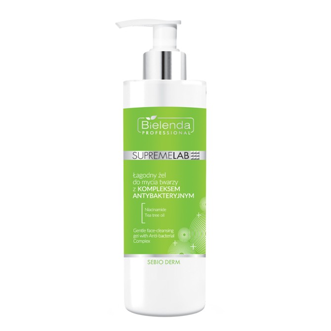 Żele do mycia twarzy SEBIO DERM Łagodny żel do mycia twarzy z Kompleksem Antybakteryjnym 190 ml