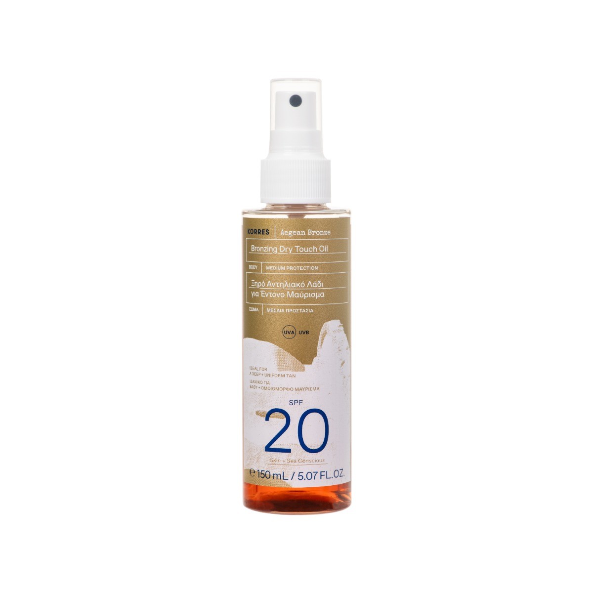 Korres Aegean Bronze intense Bronzing Oil SPF 20 — Składniki i ocena