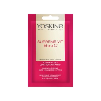 Maseczki w płachcie Maska na tkaninie silnie nawilżenie i lifting Vit B12 + C 20 ml