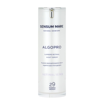 Kremy na noc ALGOPRO R Wysoce skoncentrowane serum regenerująco-korygujące z Retinalem 0,16% i kompleksem fosfo-ceramidowym - 29 składników aktywnych 30 ml