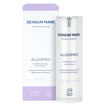 Kremy na noc ALGOPRO R Wysoce skoncentrowane serum regenerująco-korygujące z Retinalem 0,16% i kompleksem fosfo-ceramidowym - 29 składników aktywnych 30 ml