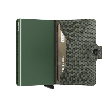 Portfele Miniwallet Hexagon Green Green