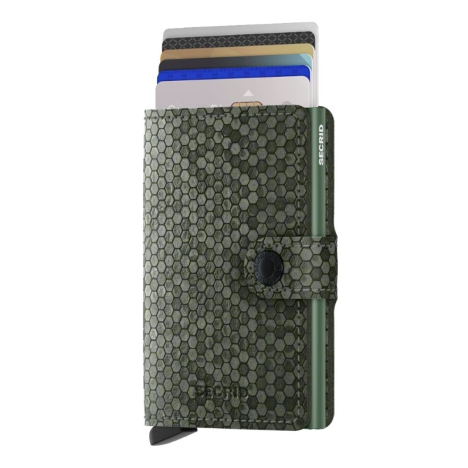 Portfele Miniwallet Hexagon Green Green