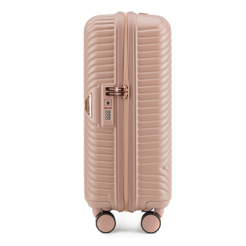 Walizki Walizka kabinowa z polikarbonu w paseczki Beige 40 l