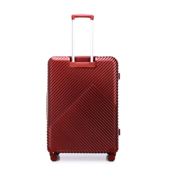 Walizki Duża walizka z polikarbonu w paseczki Gloss Red 99 l