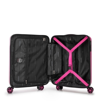 Walizki Walizka kabinowa z ABS-u z tłoczonym logo Pink 34 l