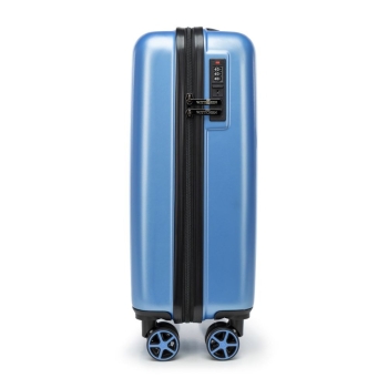 Walizki Walizka kabinowa z ABS-u z tłoczonym logo Blue Gloss 34 l