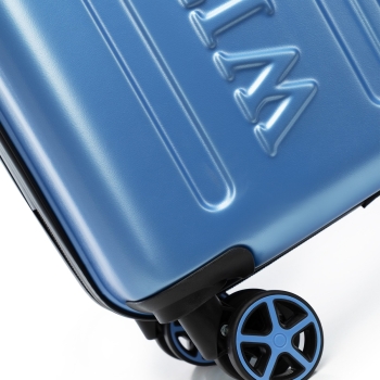 Walizki Średnia walizka z ABS-u z tłoczonym logo Blue 65 l
