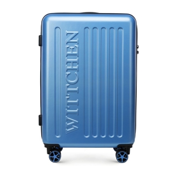 Walizki Średnia walizka z ABS-u z tłoczonym logo Blue 65 l