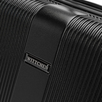 Walizki Walizka kabinowa z polikarbonu w pionowe tłoczenia Black 35 l