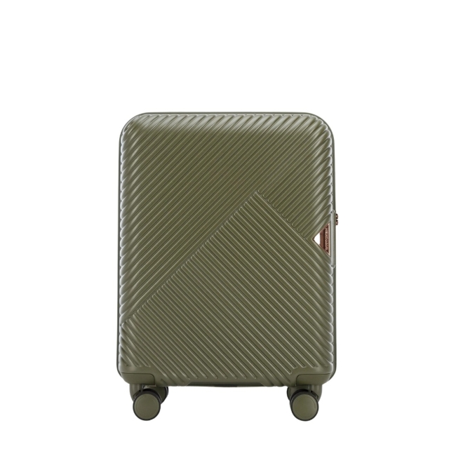 Walizki Walizka kabinowa z polikarbonu w paseczki Olive 40 l | Aelia Duty Free Walizki Walizka kabinowa z polikarbonu w paseczki Olive 40 l