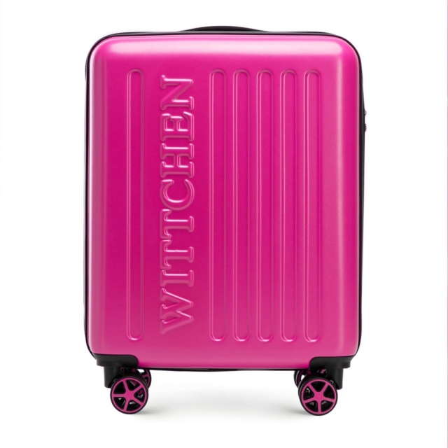 Walizki Walizka kabinowa z ABS-u z tłoczonym logo Pink 34 l