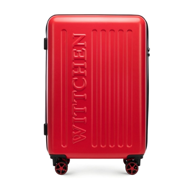 Walizki Średnia walizka z ABS-u z tłoczonym logo Red 65 l