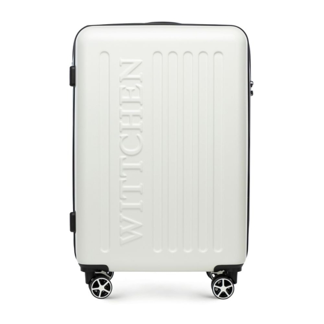 Walizki Średnia walizka z ABS-u z tłoczonym logo White 65 l
