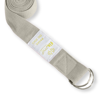 Paski do jogi Pasek do jogi beżowy z logo Beżowy