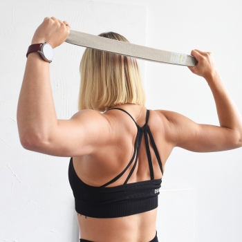 Paski do jogi Pasek do jogi beżowy z logo Beżowy