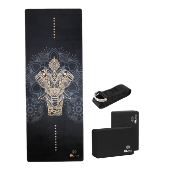 Maty do jogi Zestaw do jogi Premium Czarny Słoń Czarny słoń