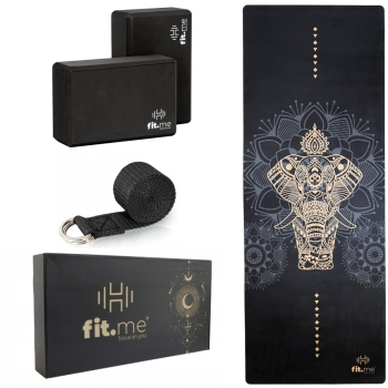 Maty do jogi Zestaw do jogi Premium Czarny Słoń Czarny słoń