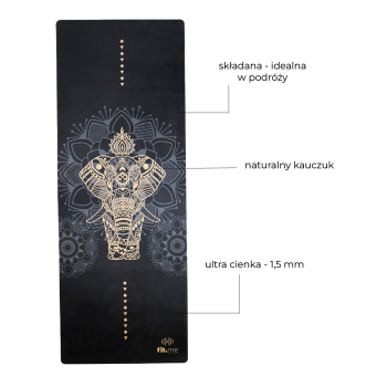 Maty do jogi Zestaw do jogi Premium Czarny Słoń Czarny słoń