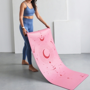 Maty do jogi Mata do jogi kauczukowa księżyc różowa Różowy