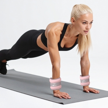 Obciążniki Obciążniki na kostki nadgarstki ręce nogi różowe 2×0,5kg Różowy